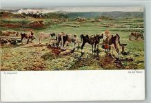 An der Barre - Bauern mit Kühe Segantini, G.
