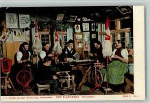 Der Flachsbau - Spinnstube Serie C Nr. 2 AK Spinnerei