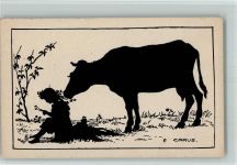 Tierschutzverein Berlin G II Nr. 31 - Mädchen mit einer Kuh AK Krause-Carus, A.