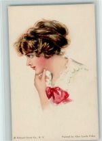 American Girl Nr. 44 Frau in Gedanken Fidler, A. L. Künstlerkarte