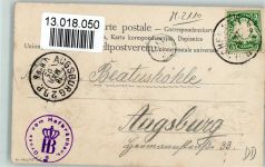 München sign Guggenberger - Gruss aus 1905 Litho - Farbpalette Münchner Kindl Prägedruck