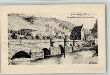 99831 O5903 Creuzburg Künstlerkarte Werrabrücke Liboriuskapelle sign. W.Ulrich