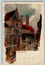 W8000 München Michaeliskirche, Reisekutsche , Postkutsche - Velten Kley, H.