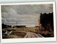 sign Nisski - Eisenbahn AK Belorussische Landschaft Kunst Russland