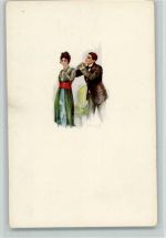 Serie 446M-2 AK Liebe Poesie - Anbetung einer Frau Bompard, S. Künstlerkarte