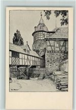 W6312 Laubach , Hess Schloss Federzeichnung sign. Ph. Gönner Gönner, Ph. Künstlerkarte