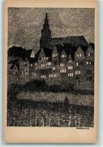 W7400 Tübingen Federzeichnung , signiert - Verlag Alexander Fischer Bildkarten aus Schwaben Reihe 1 Karte 2, gute Erhaltung AK Ubbelohde, O. Künstlerkarte