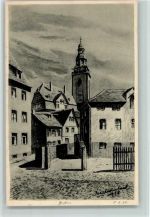 W6300 Gießen , Lahn Auf der Bach Kohlezeichnung sign. K. Winkel Winkel, K. Künstlerkarte
