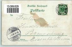 78194 W7717 Hattingen , Baden 1898 Gebrauchsspuren Gruss aus - Litho, Burgplatz, Hotel Restaurant , Speisesaal