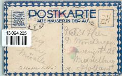Zürich Alte Häuser an der Au AK Kunstanstalt Wolfensberger Schlatter, E. E. Lithographie