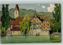 Stein am Rhein Kloster St. Georgen sign Schlatter E. E. Schlatter, E. E. Lithographie