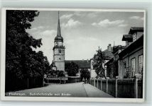 97650 W8741 Fladungen - Bahnhofstraße mit Kirche