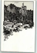 72805 W7414 Honau , Württ Lithographie Lichtenstein Forellen Össle