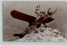 Karikatur Skulptur sign Mastroianni Flugzeuge WK I
