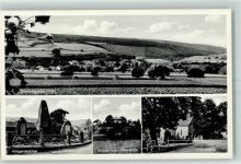 55234 W6509 Nieder-Wiesen , Rheinhess - Kriegerdenkmal Brackentaler Höhenhütte Ev. Kirche