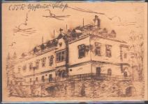 Zöptauer Schloss AK Holzkarte