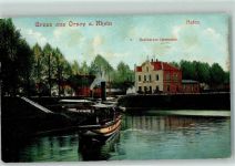 47495 W4134 Orsoy , Niederrhein 1908 - Gasthaus Germania Hafen Dampfer