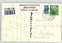 83700 W8185 Kreuth b Tegernsee Foto AK Kindererholungsheim Schmiedhof Hüttenstempel