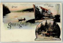 73553 W7061 Ebnisee 1907 Gebrauchsspuren Hotel Ebnisee Schweizerhaus am See Ruderboot