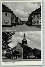 95168 W8688 Marktleuthen Foto AK Kirchenlamitzer Straße Kirche Marktplatz