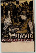 Idyll AK Schiestl 1899 Lithographie / Künstlerkarte