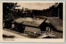88630 W7798 Pfullendorf , Baden 1954 Foto AK Waldbad, Schwimmbad