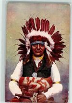Raphael Tuck Indian Chiefs Nr. 3495 - White Swan AK Indianer Künstlerkarte