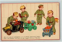 WK I Kinder in Feldgrau Uniform Spielzeug Meissner u. Buch Serie 2176 Jung Deutschland Döring, L. / LD Lithographie