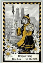 W8000 München Margeritentag 1911 sign. Schlemo Münchner Kindl AK Blumentag 1911