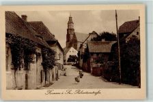 01917 O8290 Kamenz - Pulsnitzerstraße Kirche Kind Frau Korb