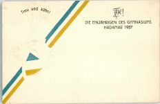 65589 W6253 Hadamar , Westerw Prägedruck Studentika die Einjährigen des Gymnasiums Wappen