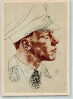 sign. Willrich Major Wick Kommodore eines Jagdgeschwaders Verlag VDA E 11 Ritterkreuzträger Künstlerkarte