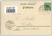 99885 O5806 Luisenthal , Thür 1899 Gebrauchsspuren Stutzhaus Bad Luisental Forsthaus Langenburg Bahnpost Gotha- Grafenroda Zg. 547 Lithographie