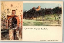 W7850 Haagen , Baden Schloss Burg Roetteln Verlag Chr. Haerdle Nr.12 Daur, H. 1898 Lithographie / Künstlerkarte