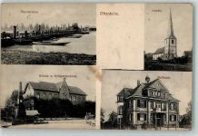 77963 W7635 Ottenheim , Schwarzw - Rheinbrücke Kirche Schule Kriegerdenkmal Rathaus