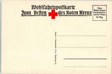 Stolz weht die Flagge Propaganda WK I Wohlfahrtskarte Rotes Kreuz Druck Knackstedt & Co Hamburg Schwarz-Weiß-Rot