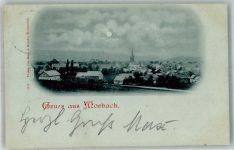 54497 W5552 Morbach , Hunsrück 1899 Mondschein Kirche St. Anna