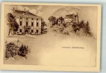 88326 W7960 Aulendorf , Württ Lithographie Schloß Aulendorf Pfarrkirche St. Martin