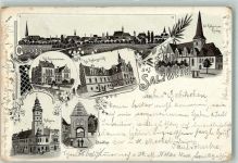 29410 O3560 Salzwedel , Hansestadt 1900 Lithographie St. Katharinenkirche Rathaus Steintor Kgl.Amtsgericht