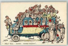 Omnibus Message Algerien Karikatur von Chagny montez toujours Motiv Algerien 1913 Künstlerkarte