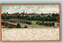 18273 O2600 Güstrow 1900 Gebrauchsspuren Gruss aus - Litho, Eisenbahn AK