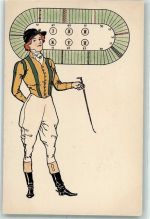 Pferdesport Mode AK Pferderennen 1899 Lithographie / Künstlerkarte