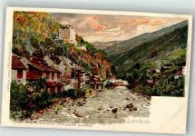 6500 Landeck Lithographie Burg