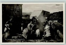 Reykjavik Foto AK Laugarnar Wäsche waschen