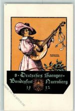 W8500 Nürnberg sign. Alexander Schindler Sängerbundesfest AK Sängerfest Künstlerkarte