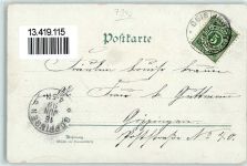 73312 W7340 Geislingen an der Steige 1899 Lithographie Rathaus Kaiser Wilhelm I. Denkmal