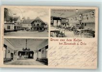 07806 O6710 Neustadt an der Orla 1902 - Restaurant Jan Keller mit Innenansichten, Saal, Veranda mit Klavier, AK