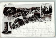 04736 O7305 Waldheim , Sachs 1898 Lithographie Schloss Kriebstein Königl. Strafanstalt Wachtturm