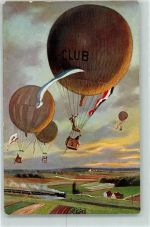 TSN Serie 1080 Eisenbahn AK Ballon Künstlerkarte