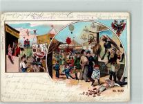 68647 W6843 Biblis 1899 Gebrauchsspuren Kirchweihe Lithographie